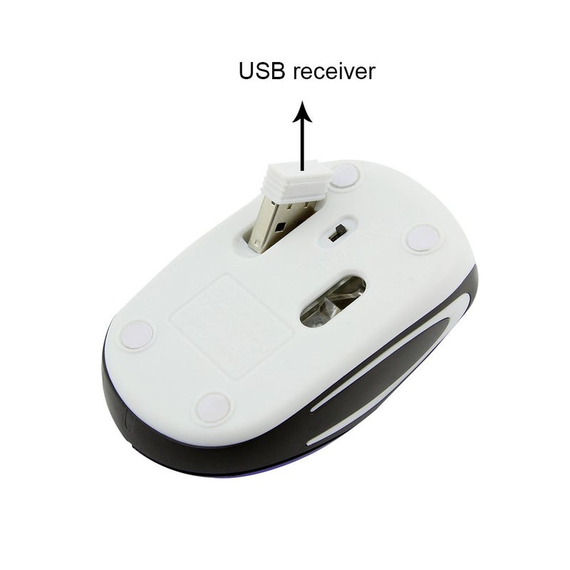 elec Space Mini Small Wireless Mouse for Travel Optical Portable Mini Cordless Mice with USB Receiver for PC Laptop Computer (Blue) - Image 5